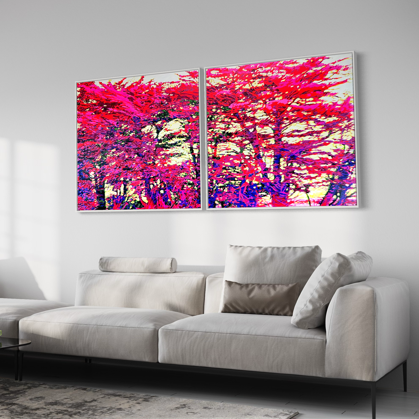 'Betty's Branches' - 200w x 100h x 4d cm, diptych