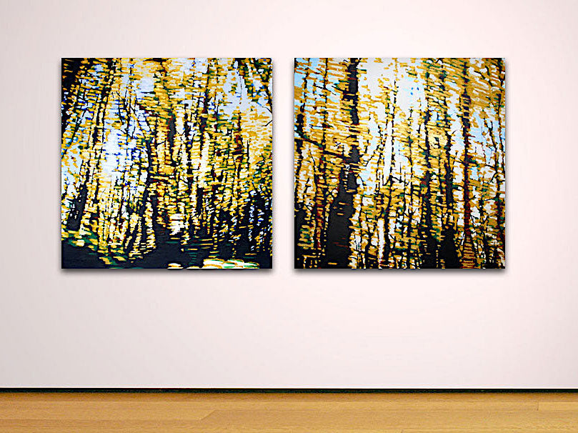'Journeys Through Beech Golden 2' - 100w x 100h x 4d cm