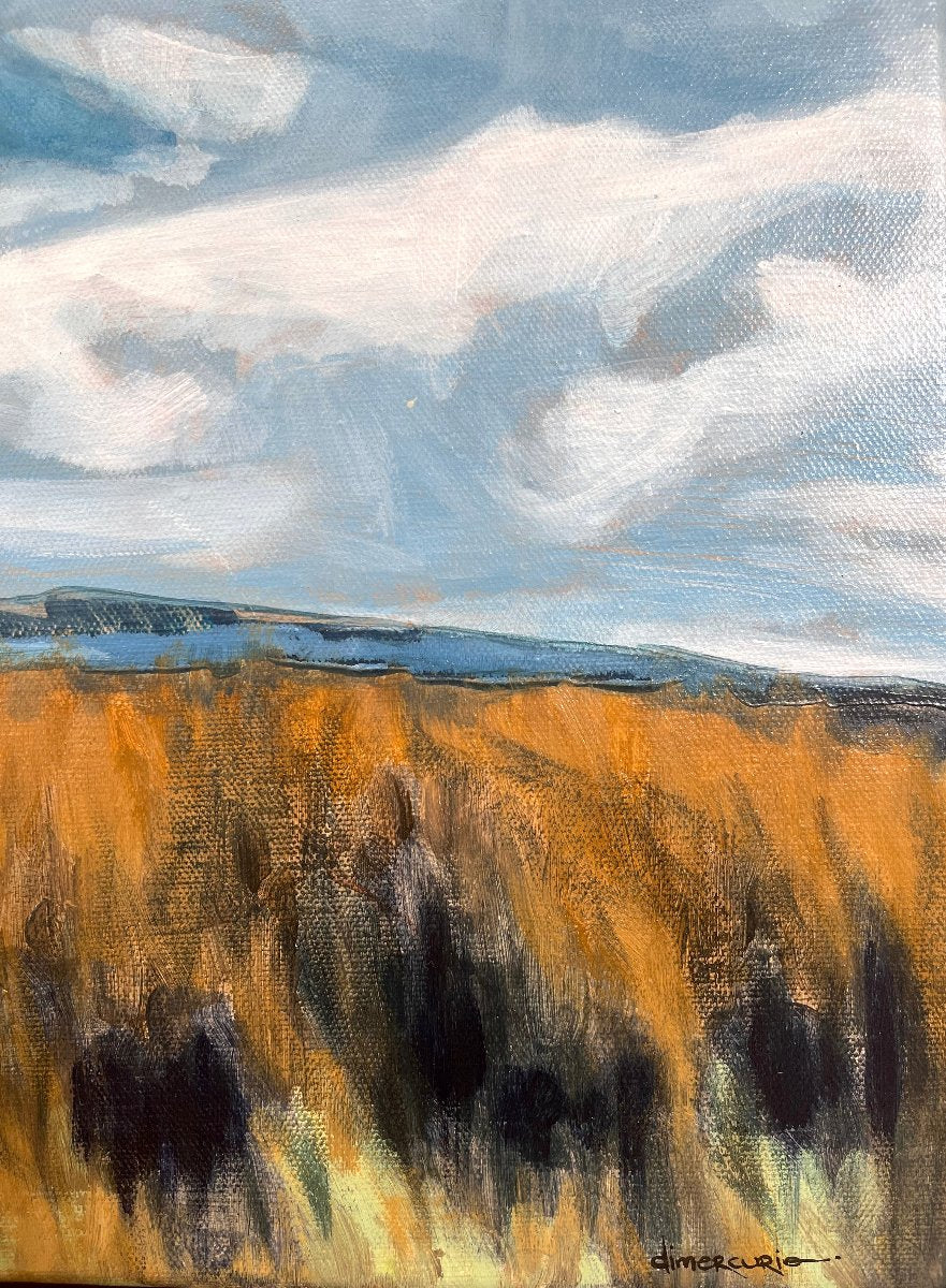 Dramatic Desert Road Cloud and Mountain Painting Detail