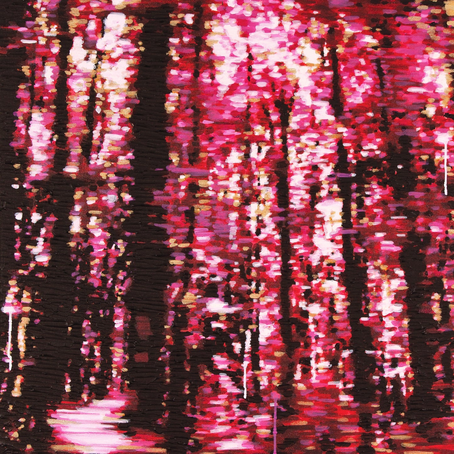 'Journeys in Red' - 75w x 75h x 4d cm