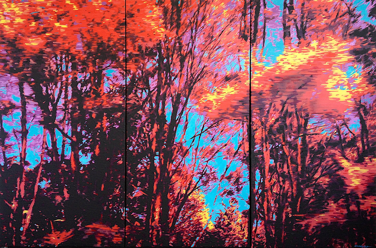 'Unexpected Ways' - 100h x 150w x 4d cm, triptych