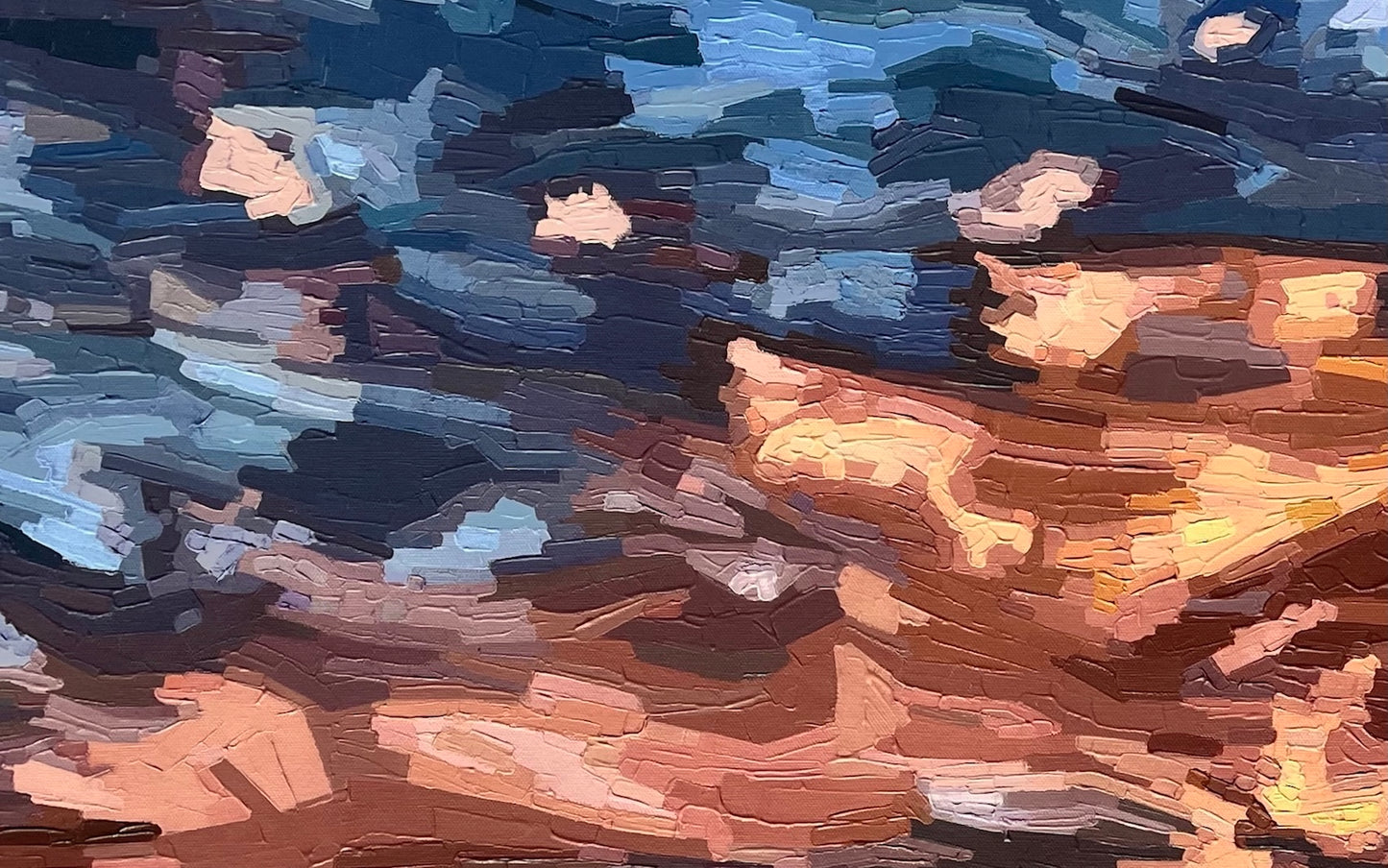 Original Painting - 'Shine Through' - 102w x 76h x 4d cm