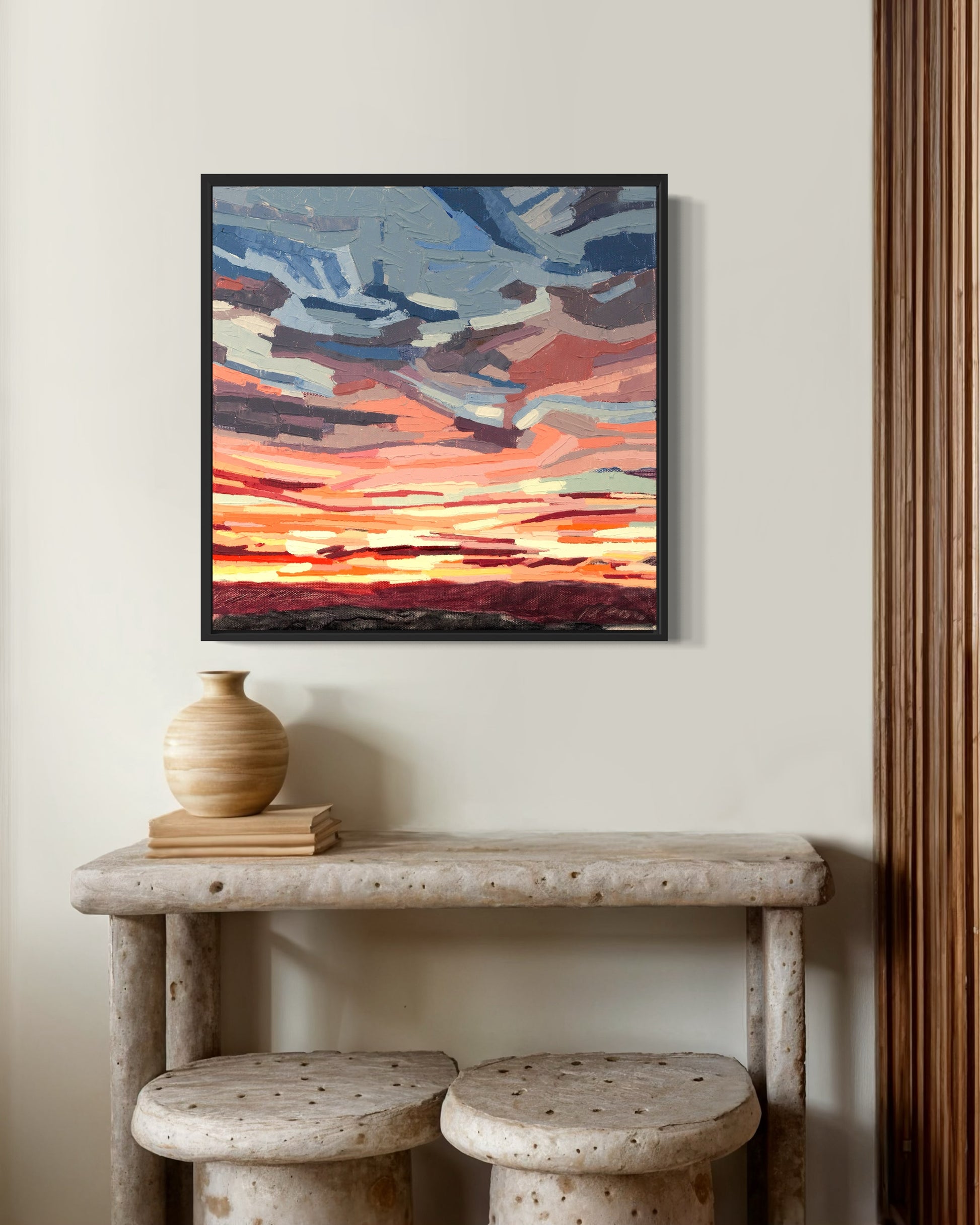 Clouds_1_Framed_Canvas_Print_in_situ_breakfast bench