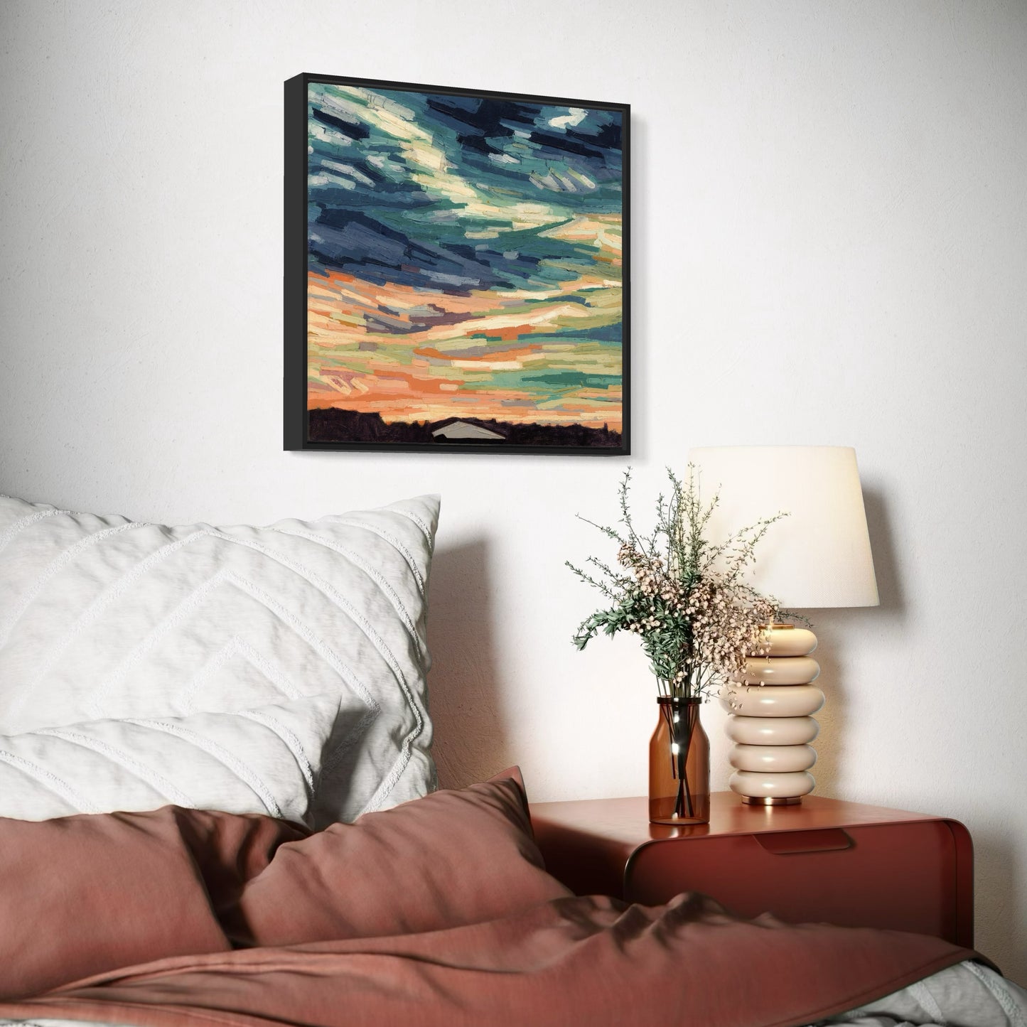Clouds 2 - Framed Canvas Print