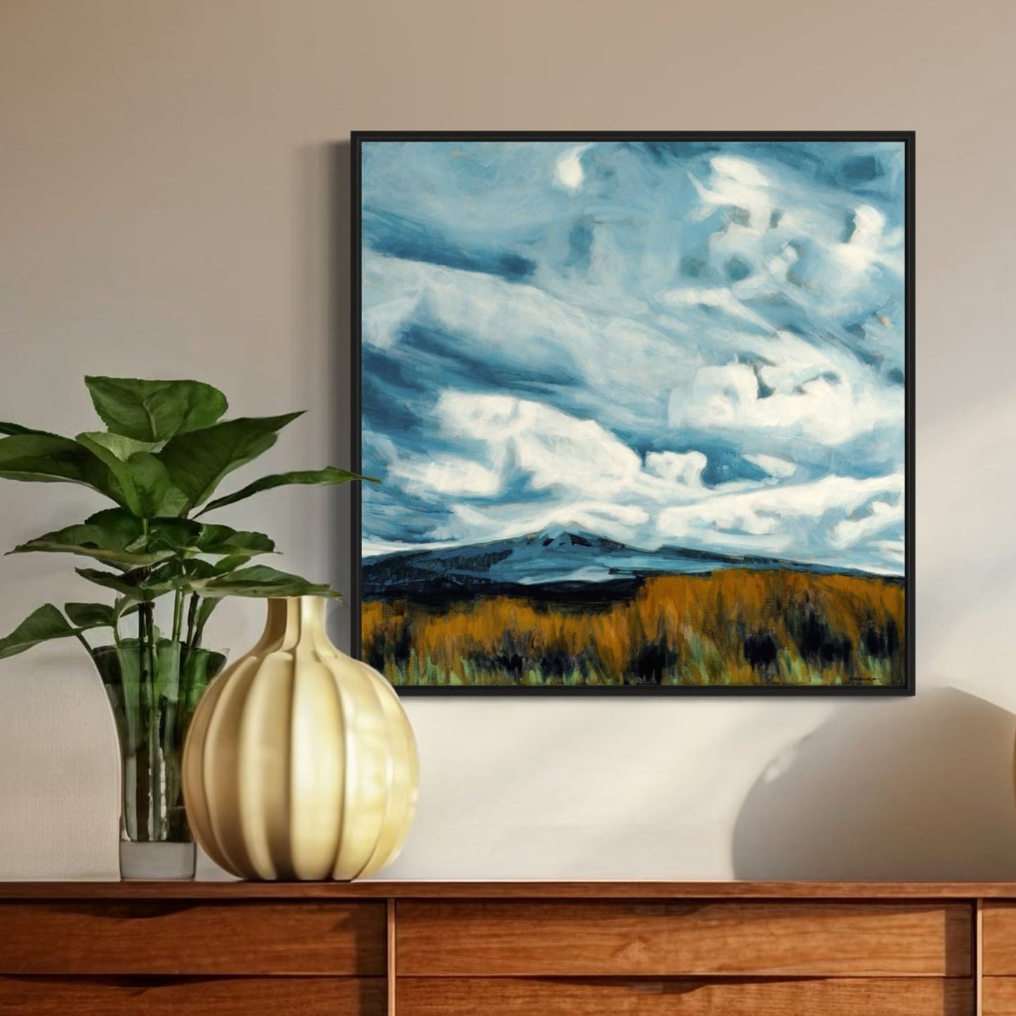 Desert Road Drama - Framed Canvas Print
