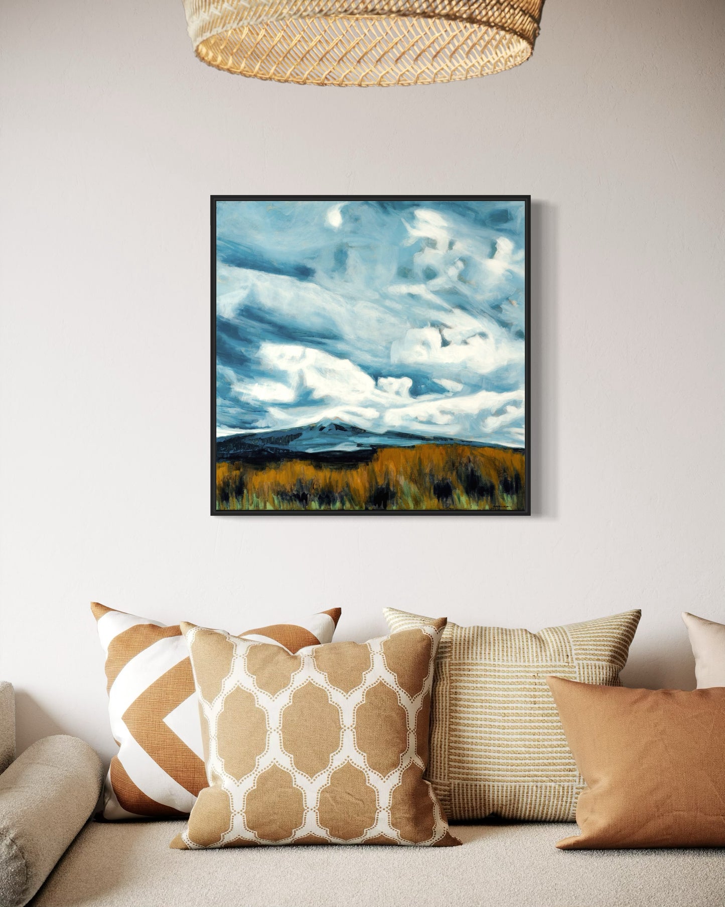 Desert Road Drama - Framed Canvas Print