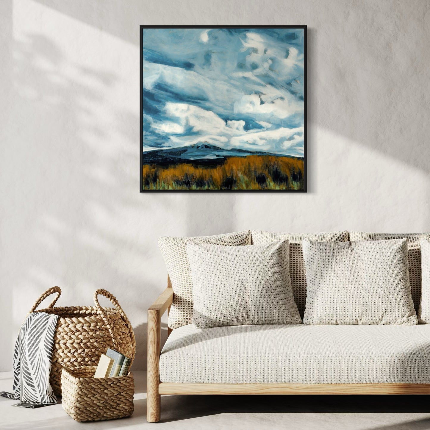 Desert Road Drama - Framed Canvas Print