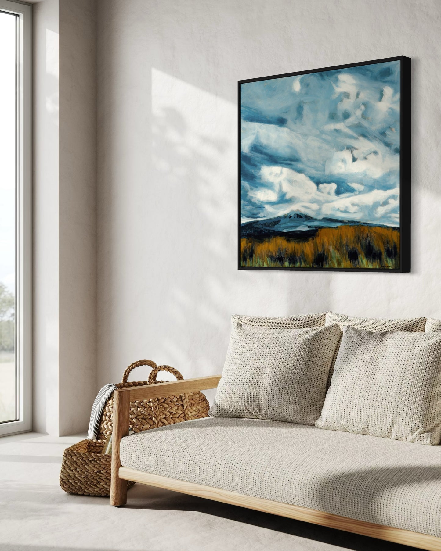 Desert Road Drama - Framed Canvas Print