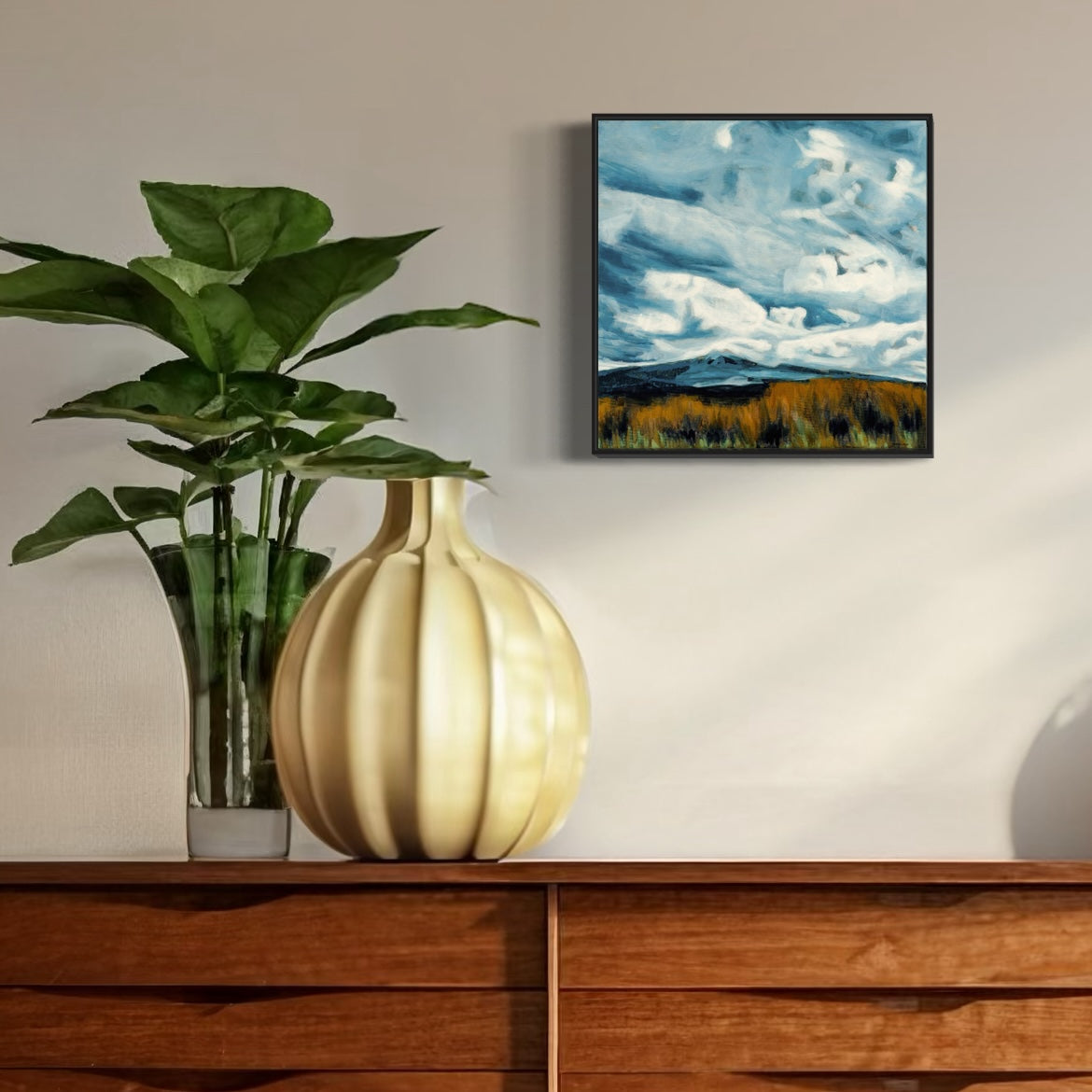 Desert Road Drama - Framed Canvas Print