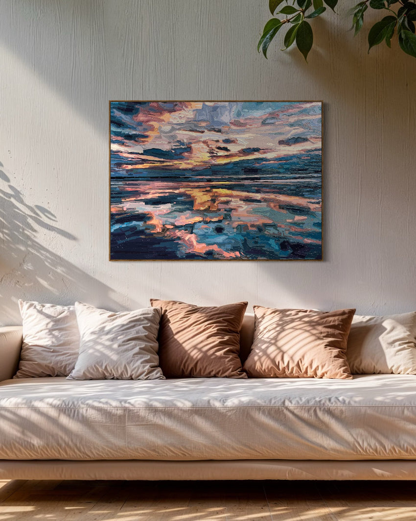 'Horizons That Hold Us Together' | 102w x 76h cm | Available from Black Door Gallery, Parnell