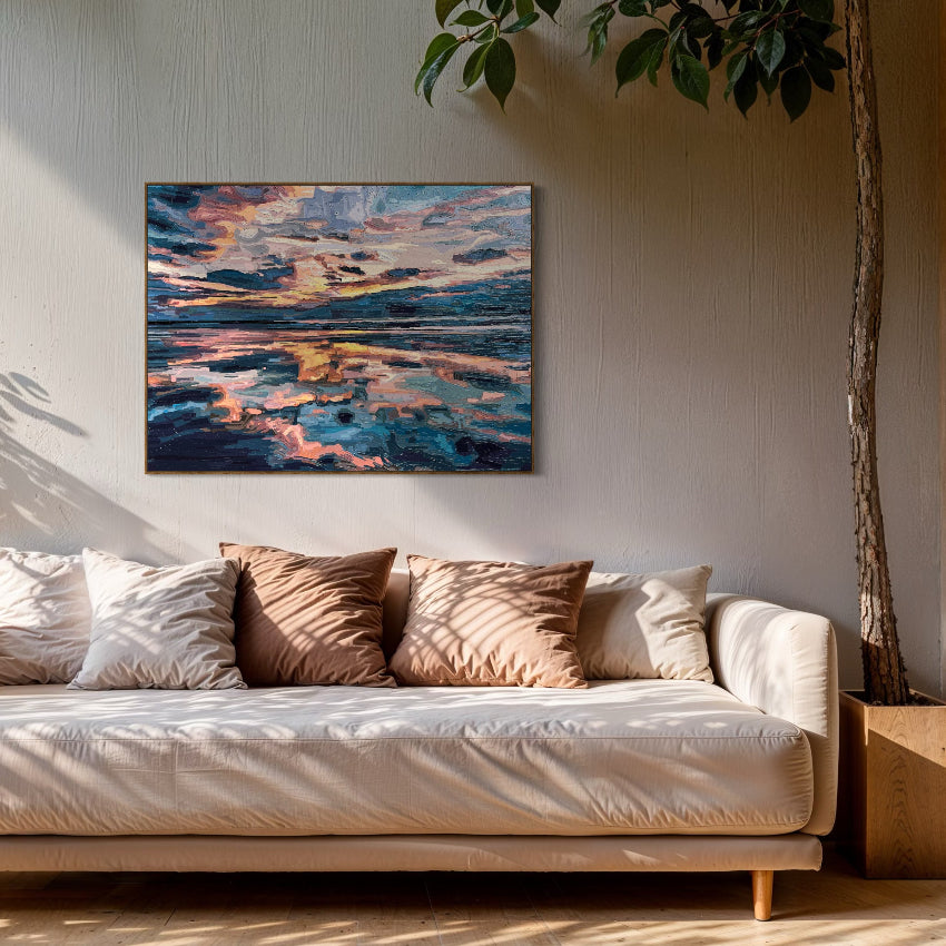'Horizons That Hold Us Together' | 102w x 76h cm | Available from Black Door Gallery, Parnell