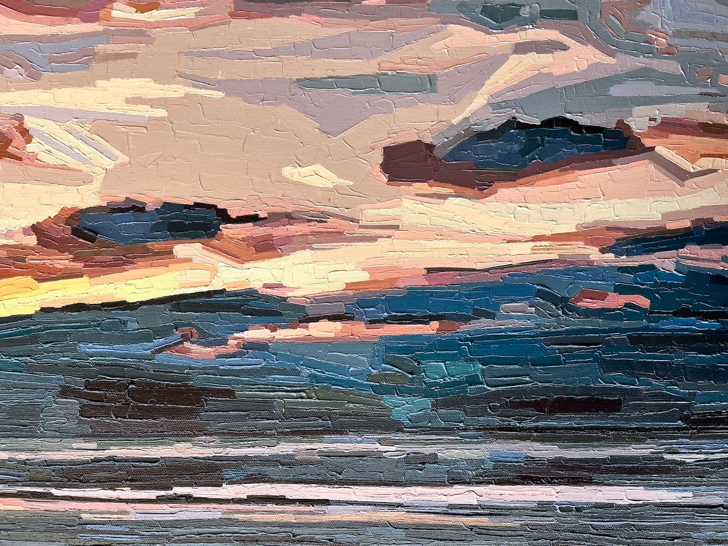'Horizons That Hold Us Together' | 102w x 76h cm | Available from Black Door Gallery, Parnell