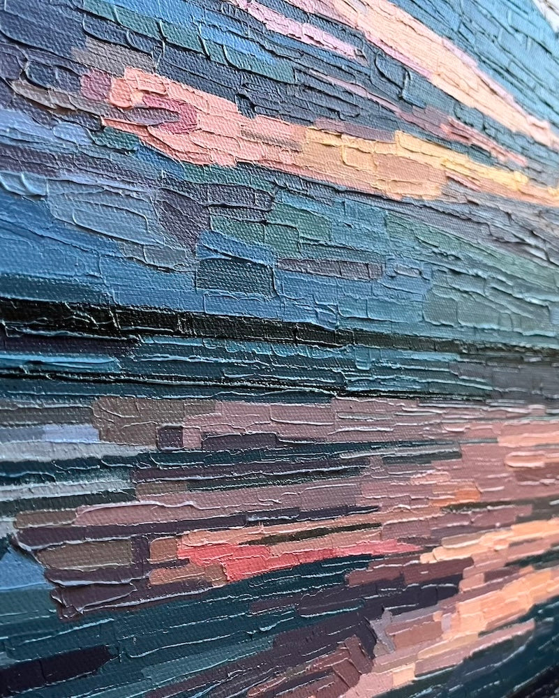 'Horizons That Hold Us Together' | 102w x 76h cm | Available from Black Door Gallery, Parnell