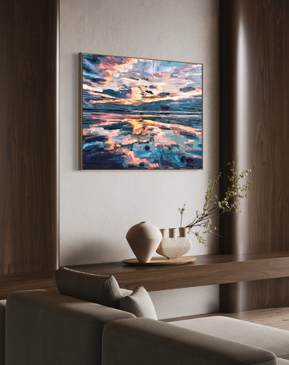 'Horizons That Hold Us Together' | 102w x 76h cm | Available from Black Door Gallery, Parnell