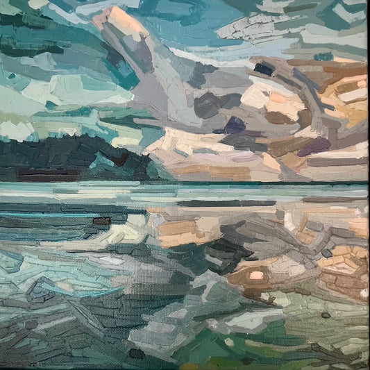 Original Painting - 'Chasing Low Tides' - 30w x 30h x 5d cm