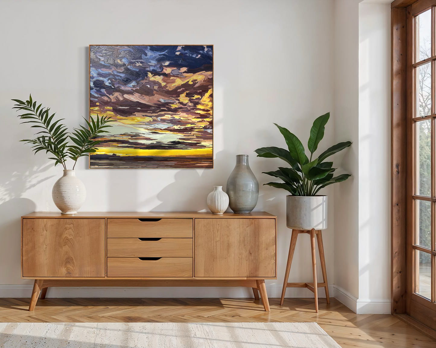 'Quietly Rising' | 100w x 100h cm | Available from Black Door Gallery, Parnell