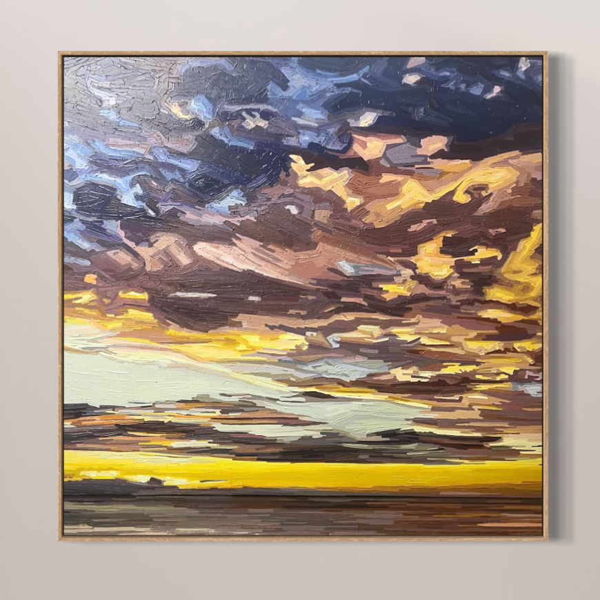 'Quietly Rising' | 100w x 100h cm | Available from Black Door Gallery, Parnell