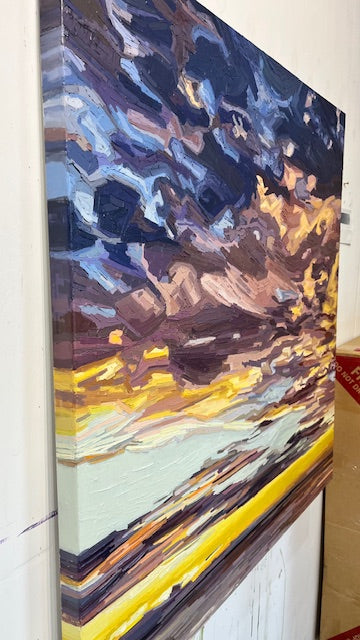 'Quietly Rising' | 100w x 100h cm | Available from Black Door Gallery, Parnell