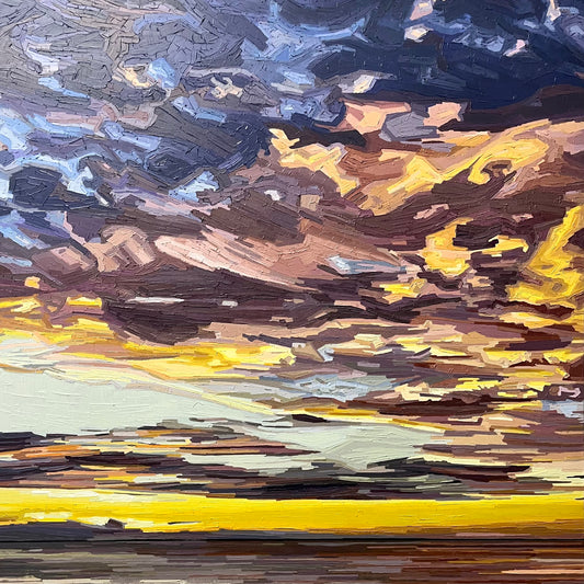 'Quietly Rising' | 100w x 100h cm | Available from Black Door Gallery, Parnell