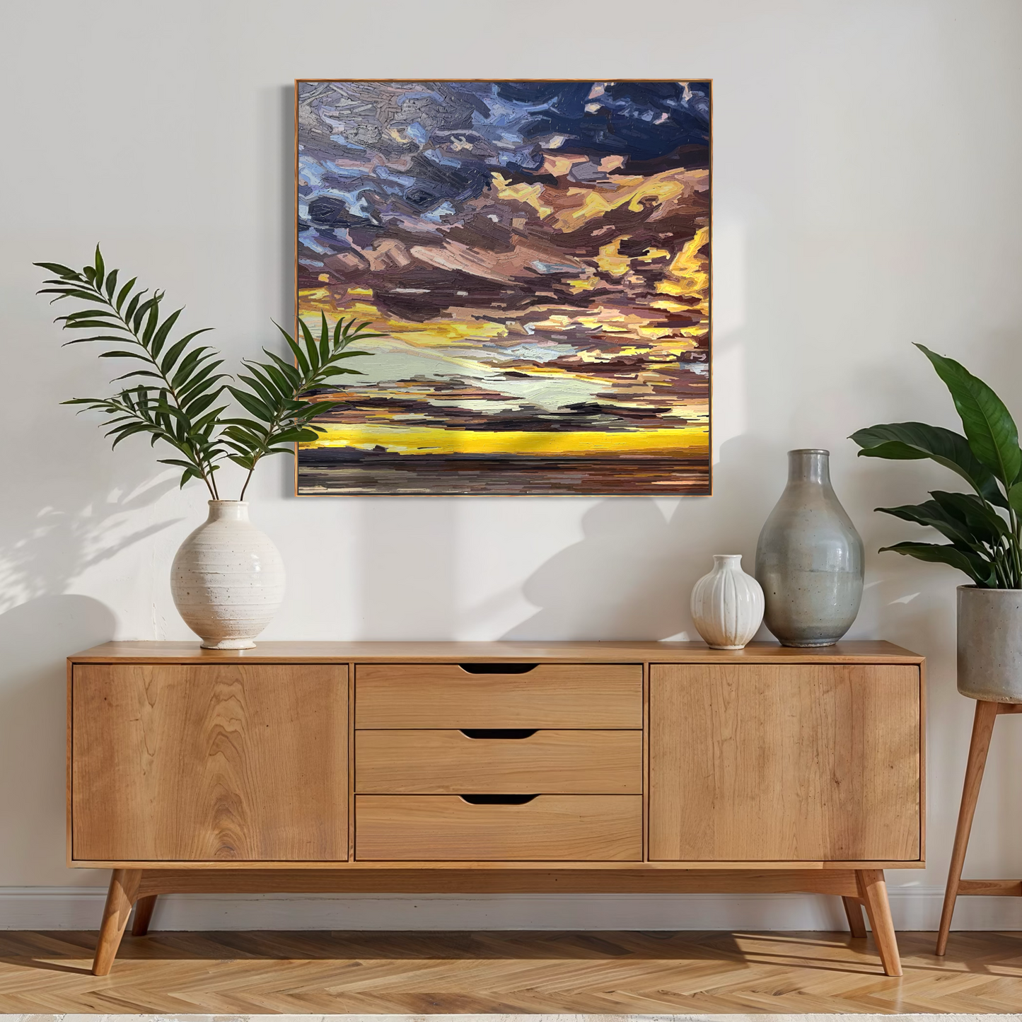 'Quietly Rising' | 100w x 100h cm | Available from Black Door Gallery, Parnell