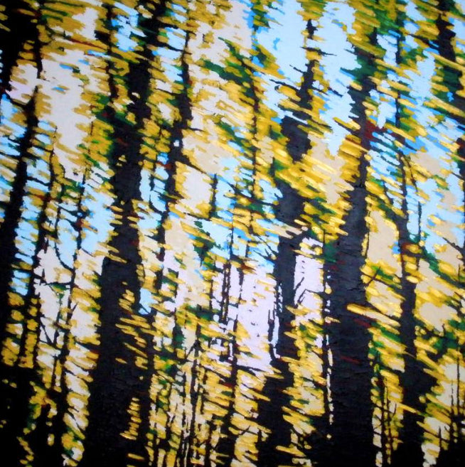 'Journeys Through Beech Golden 3' - 100w x 100h x 4d cm