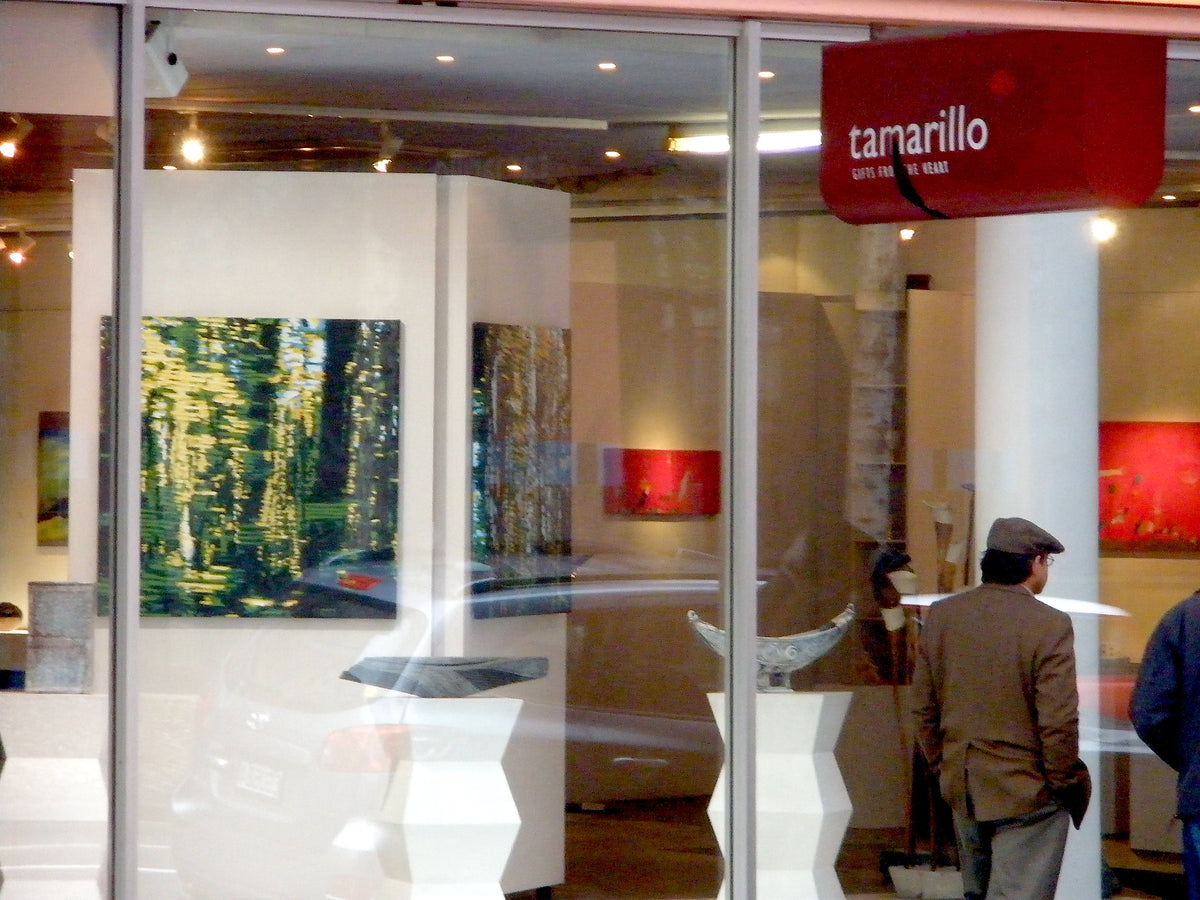 Alex DiMercurio’s forest paintings displayed at Tamarillo Gallery in Wellington