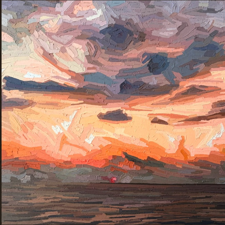 'Wanderlust Sunrise' | 30w x 30h cm | ON HOLD for Exhibition
