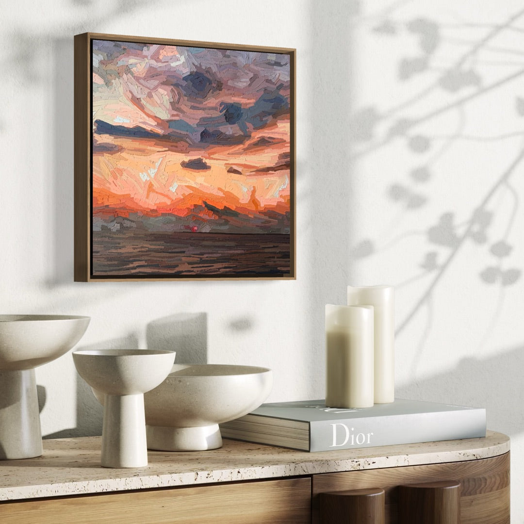 'Wanderlust Sunrise' | 30w x 30h cm | ON HOLD for Exhibition